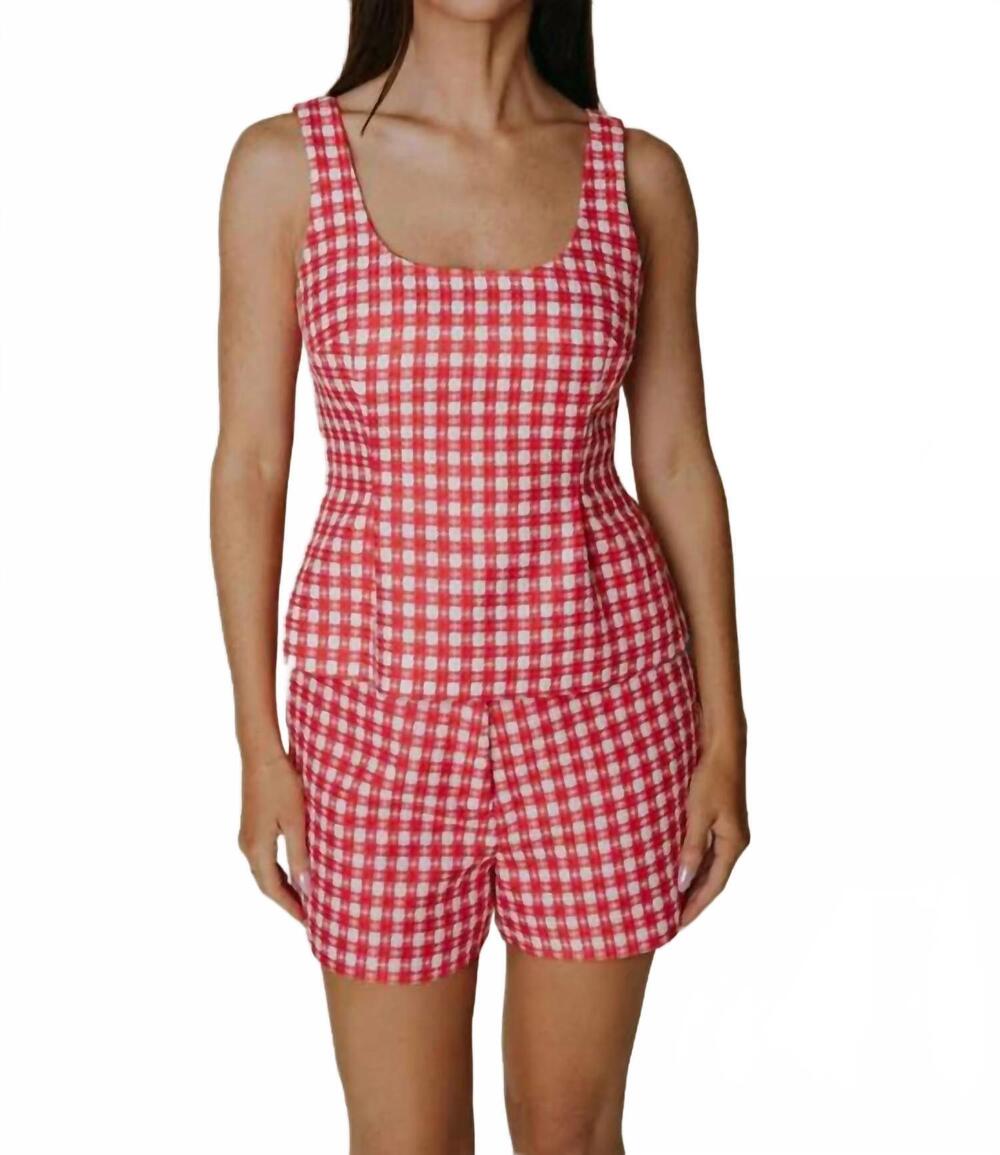 NEW LAROQUE kayla sleeveless top in cape code check